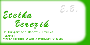 etelka berczik business card